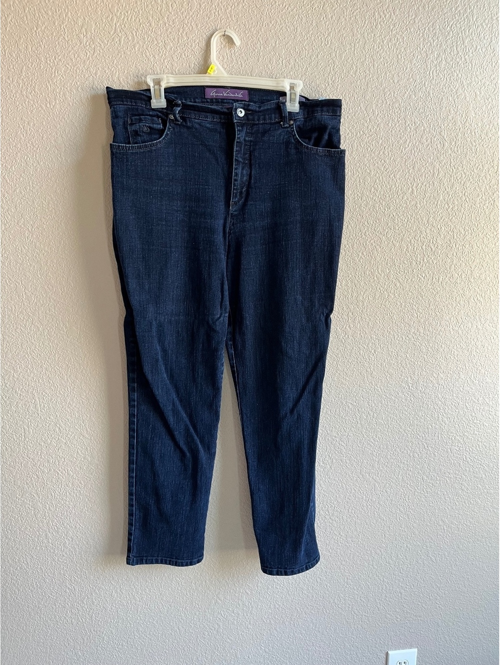 Gloria Vanderbilt Amanda High-Rise Dark Wash Blue Jeans Size 16